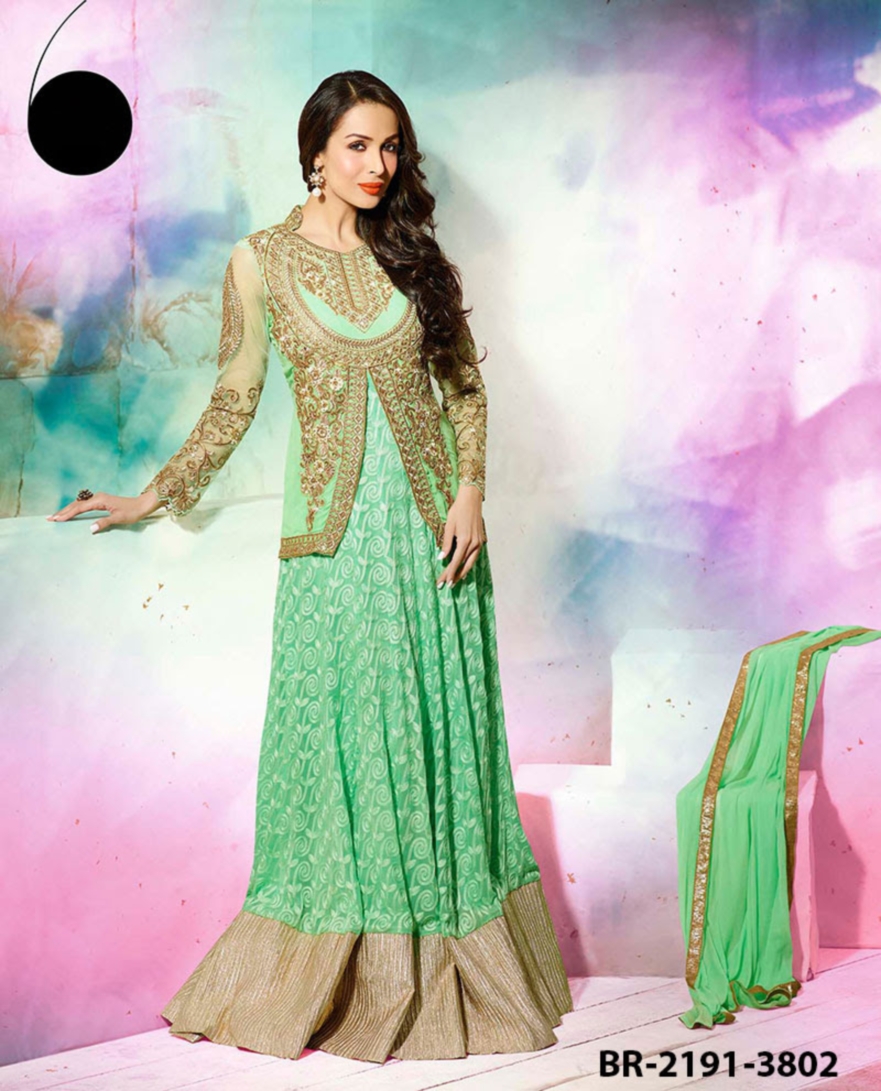 Light Green Aline Frock Trouser - Latest Designer Dresses ...